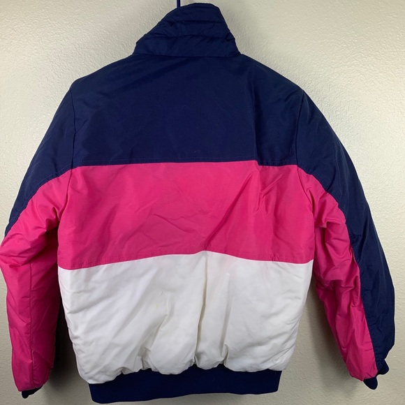 Vintage DownHill Racer Size Small Robern Ski Jacket Black & Pink Nylon Down Fill - Picture 11 of 13